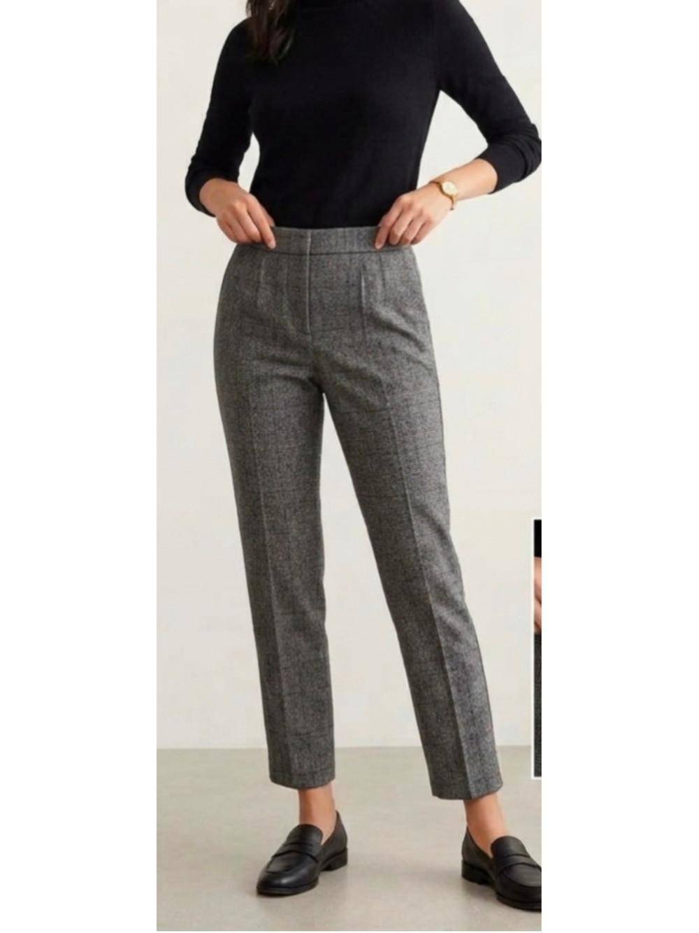 Aritzia Babaton Gray Plaid Cohen Conan Trousers Wool Cashmere Italy Size 6